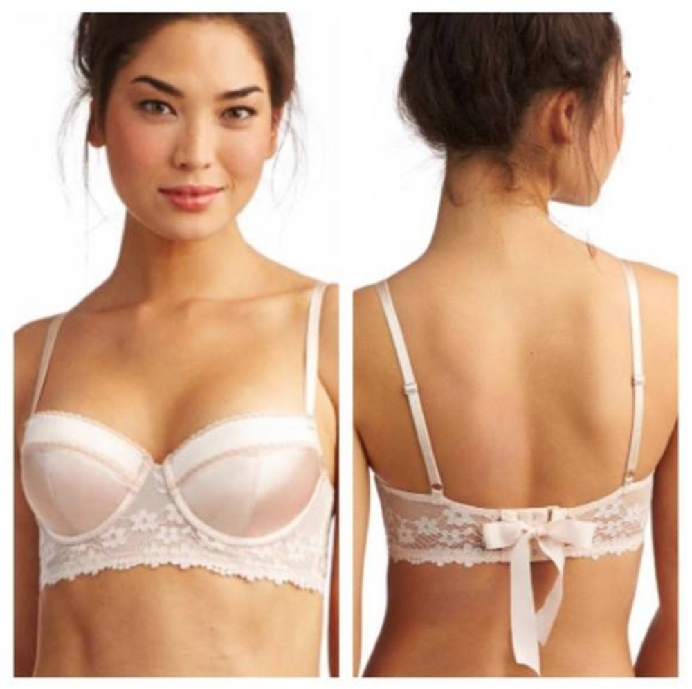 [Aerie] Bow-back satin & lace balconette bra 36B